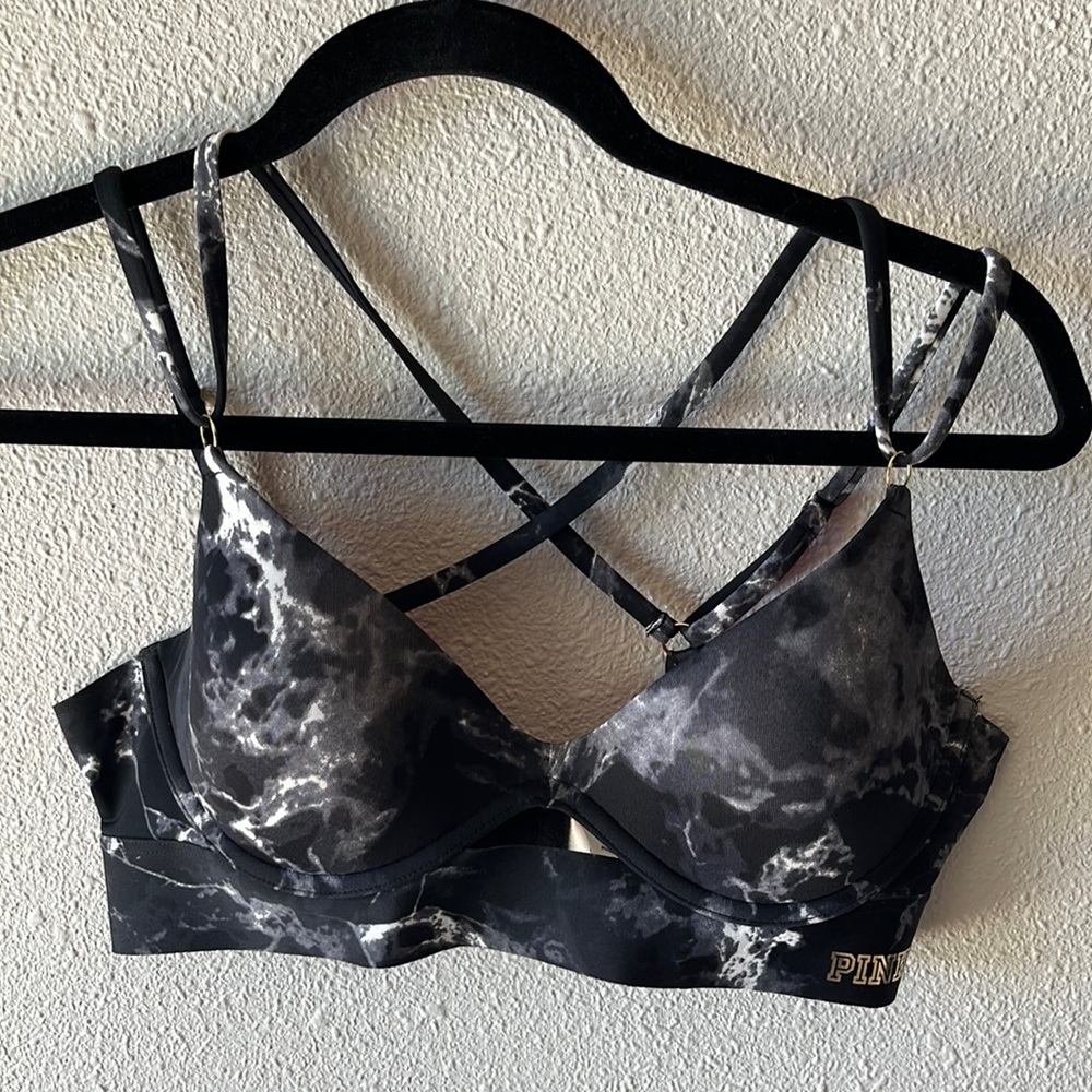 PINK marble Strappy bralette Medium